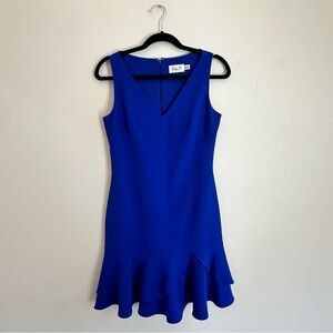 Eliza J Royal Blue Sleeveless Fit & Flare Ruffle Hem Cocktail Dress Size 2